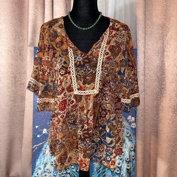 Cha Cha Vente Size M Boho Blouse - Picture 1 of 11